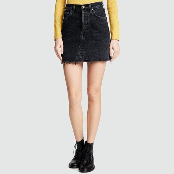 NWT Citizens of Humanity black denim mini skirt, 27 - Picture 3 of 16